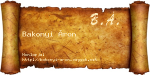 Bakonyi Áron névjegykártya