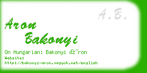 aron bakonyi business card